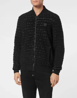 PHILIPP PLEIN Wool Flanel Bomber Hexagon>Uomo Giacche E Cappotti