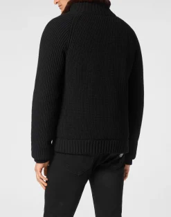 PHILIPP PLEIN Wool Knit Collar Jacket><noscript><img data-lazyloaded=