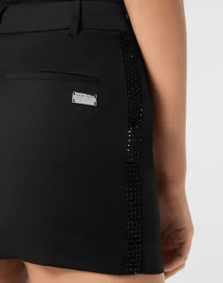 PHILIPP PLEIN Wool Mini Skirt Strass><noscript><img data-lazyloaded=