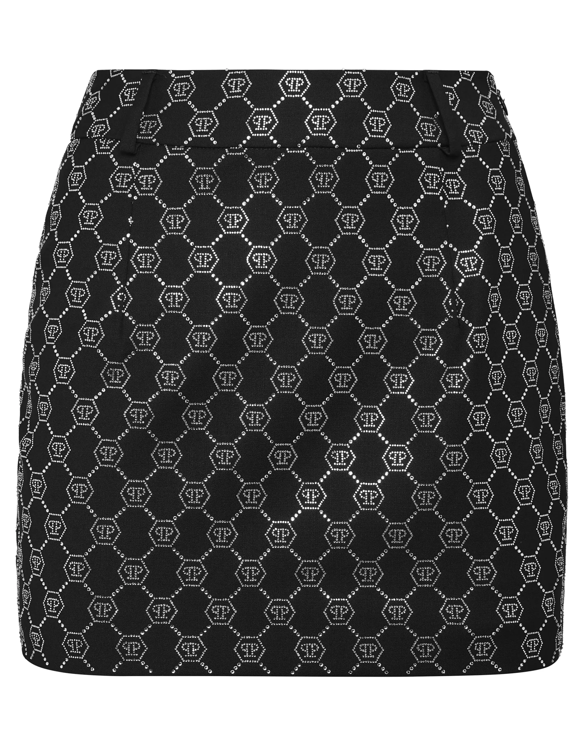PHILIPP PLEIN Wool Mini Skirt Strass Monogram>Donna Abiti E Gonne