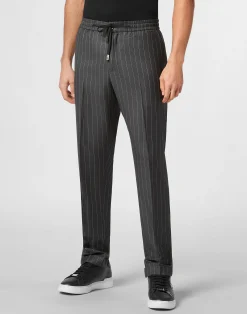PHILIPP PLEIN Wool Pinstripe Jogging Trousers>Uomo Street Couture|Sartorial