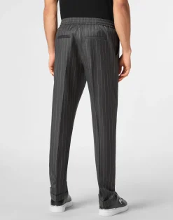 PHILIPP PLEIN Wool Pinstripe Jogging Trousers><noscript><img data-lazyloaded=
