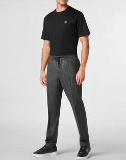 PHILIPP PLEIN Wool Pinstripe Jogging Trousers><noscript><img data-lazyloaded=