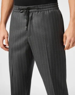PHILIPP PLEIN Wool Pinstripe Jogging Trousers><noscript><img data-lazyloaded=
