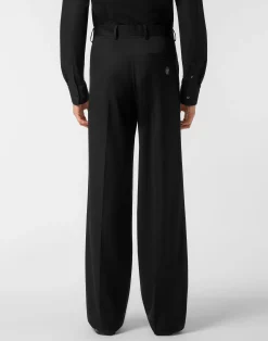PHILIPP PLEIN Wool Wide Leg Trousers><noscript><img data-lazyloaded=