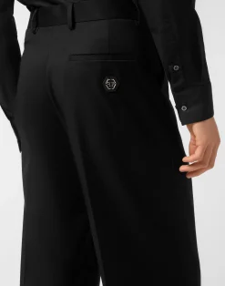 PHILIPP PLEIN Wool Wide Leg Trousers><noscript><img data-lazyloaded=