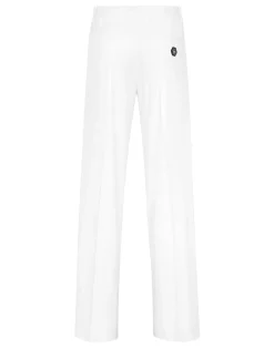 PHILIPP PLEIN Wool Wide Leg Trousers>Uomo Sartorial|Pantaloni & Shorts
