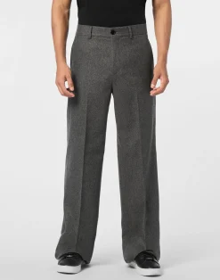 PHILIPP PLEIN Wool Wide Leg Trousers>Uomo Pantaloni & Shorts