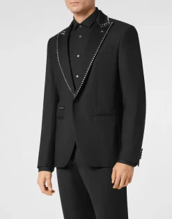 PHILIPP PLEIN Wool/Satin Blazer Lord Fit LS Studs>Uomo Sartorial