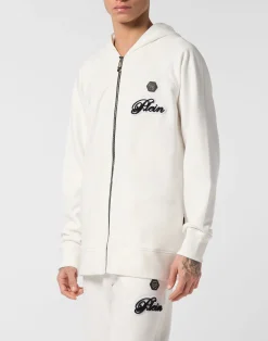 PHILIPP PLEIN Zip Hoodie Basic Signature>Uomo Street Couture