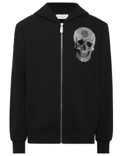 PHILIPP PLEIN Zip Hoodie Crystal Skull>Uomo Street Couture