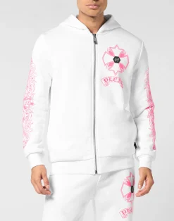 PHILIPP PLEIN Zip Hoodie Puffy Chrome Crest>Uomo Street Couture